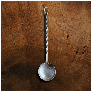 Hand Forged Twisted Steel Egg Spoon