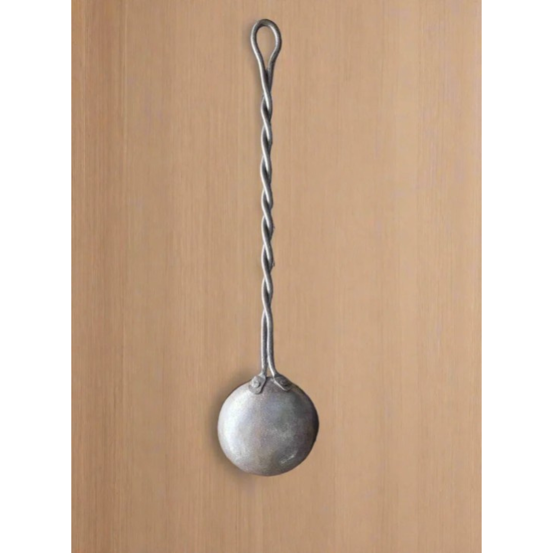 Hand Forged Twisted Steel Egg Spoon