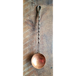 Hand Forged Twisted Steel and Solid Copper Egg Spoon