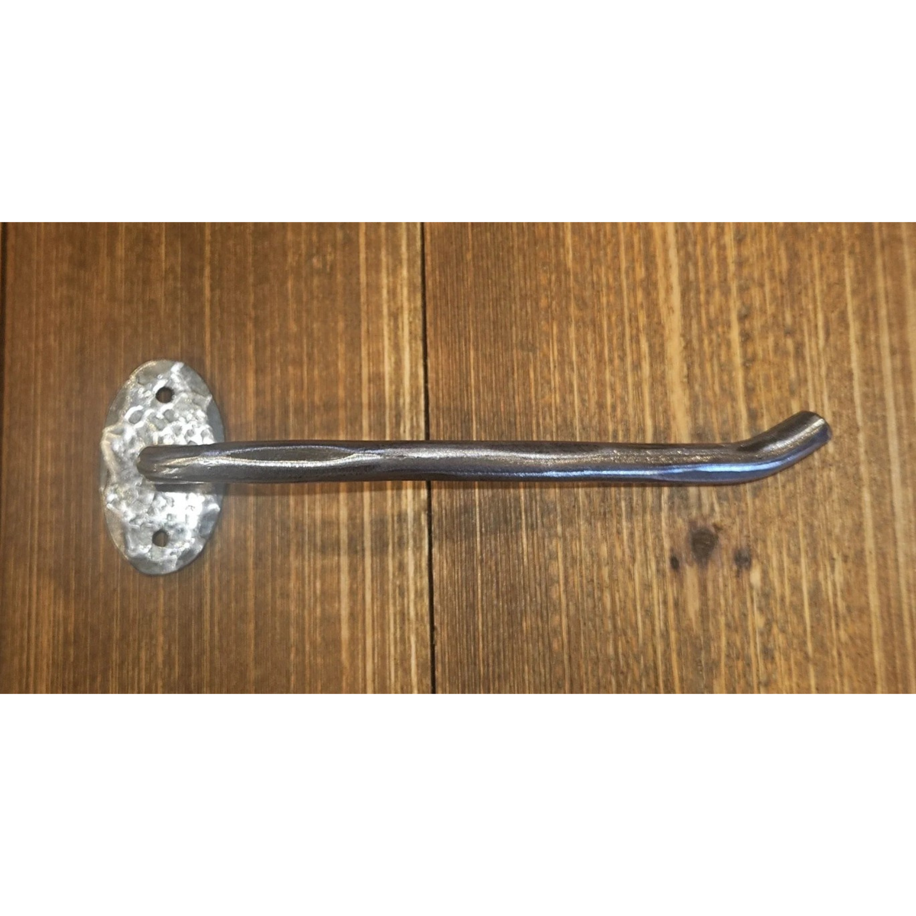 Hammered Iron Bath Hardware - Oval Backplates