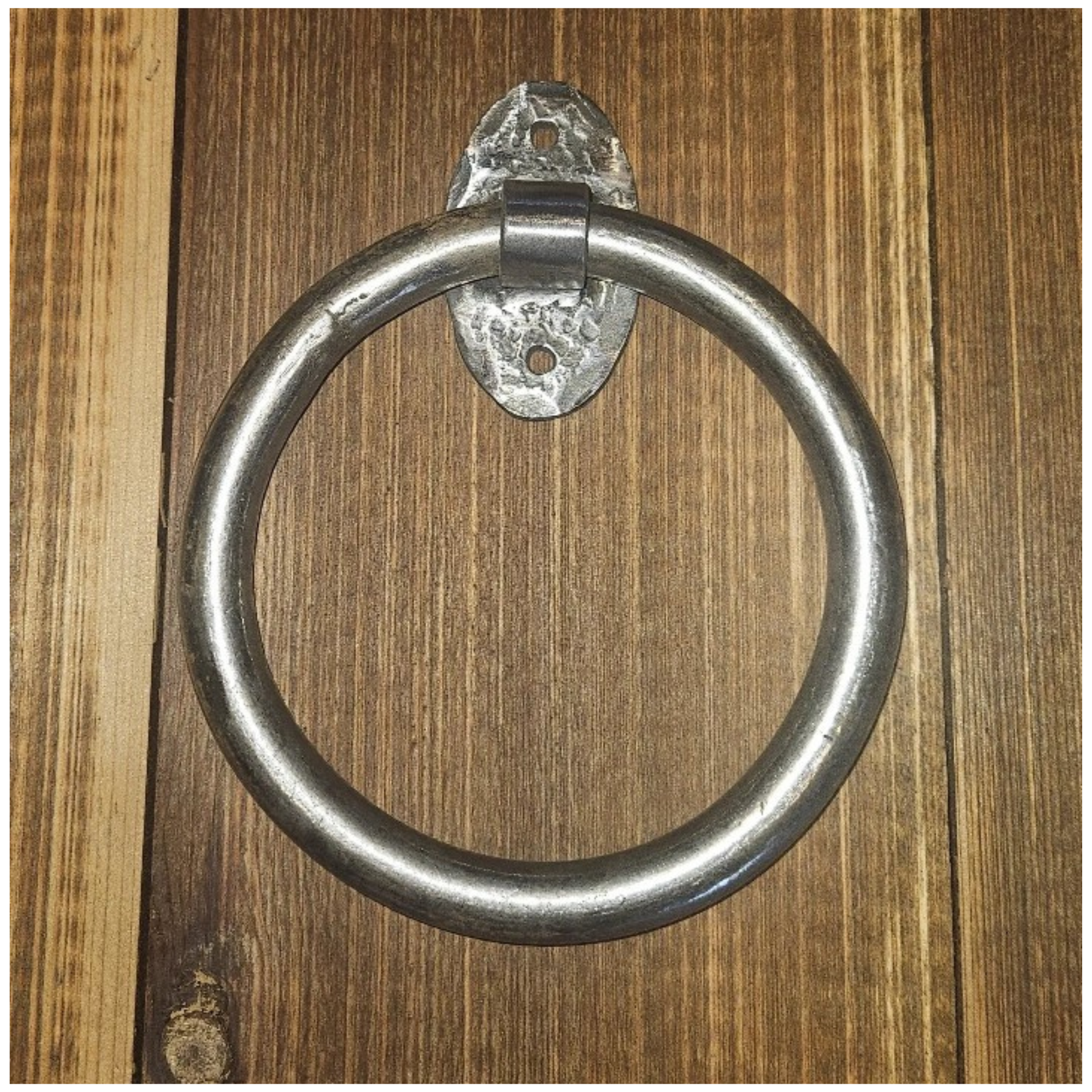 Hammered Iron Bath Hardware - Oval Backplates