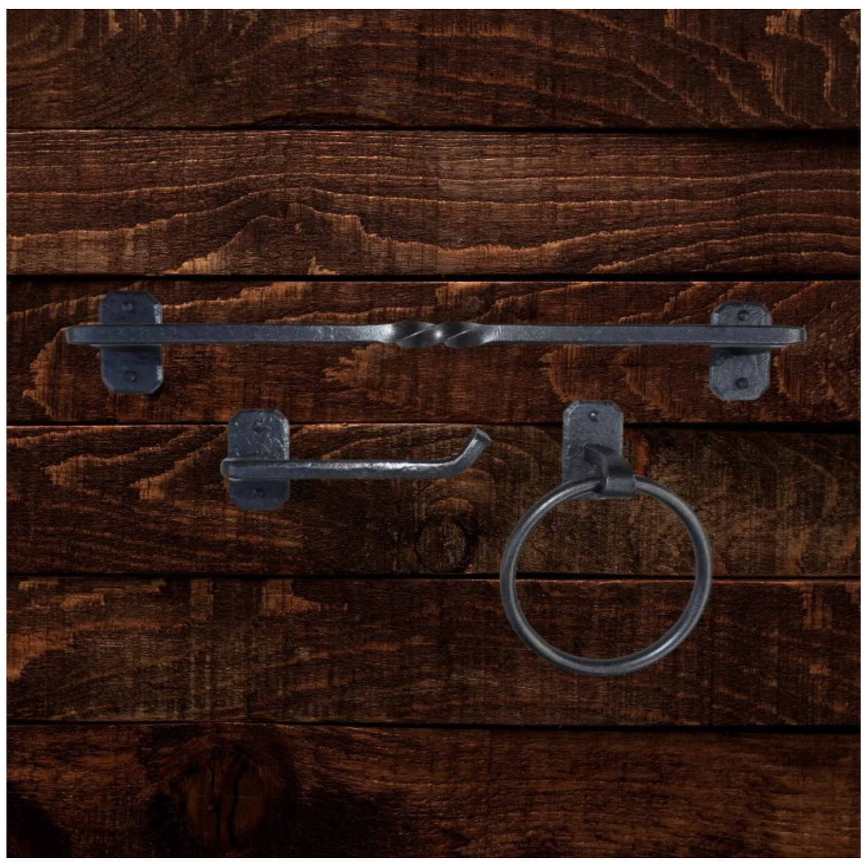 Iron Bathroom Accessories Traditional Set of 3 Hardware