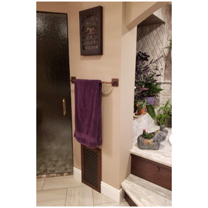 Hand Hammered Copper Towel Bar, Oil Rubbed Bronze Finish - 18"