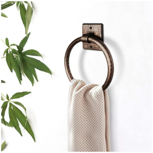 Hammered Copper Hand Towel Holder 7 - Inch Antique Copper Finish