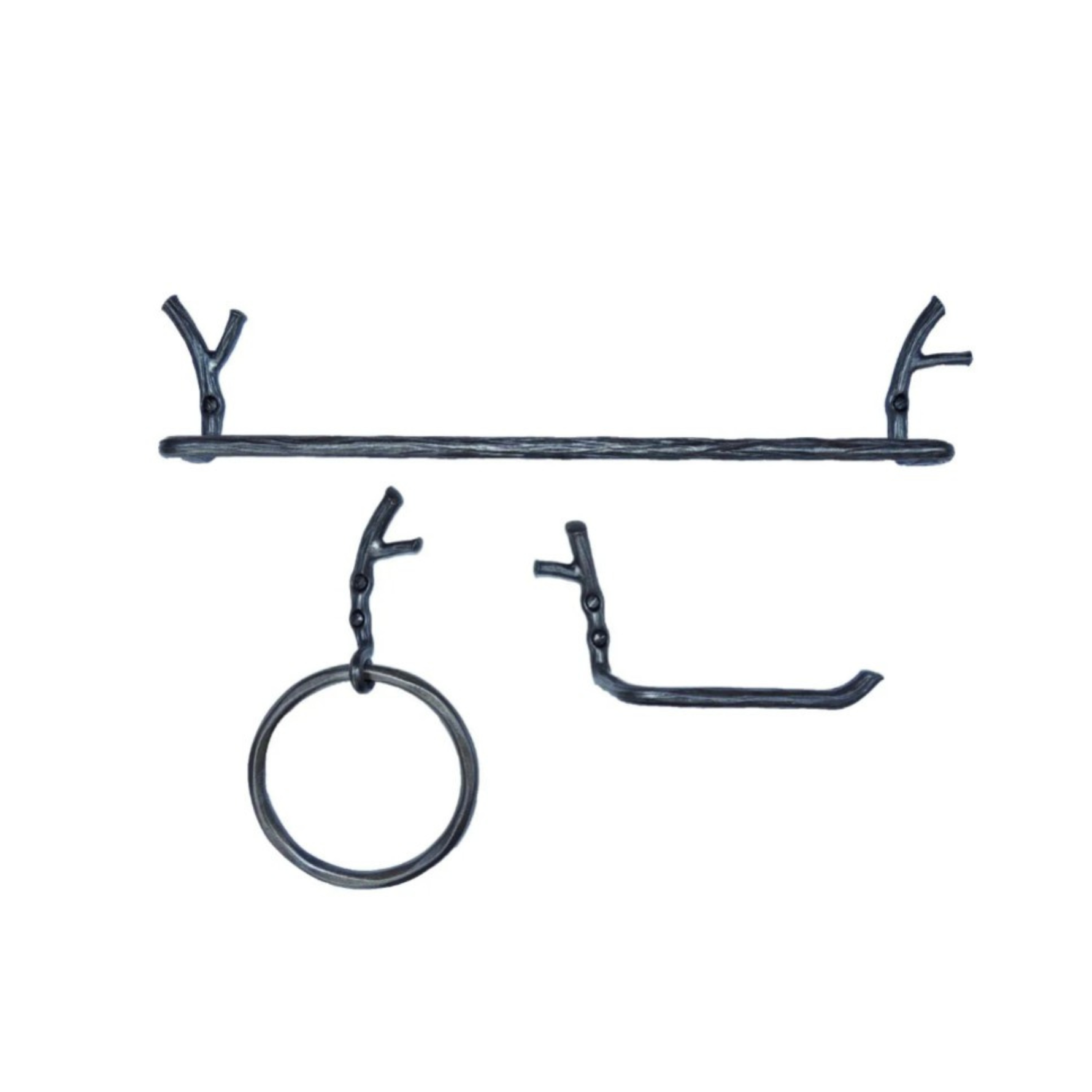 Wrought Iron Bathroom Branch Decor Set of 3