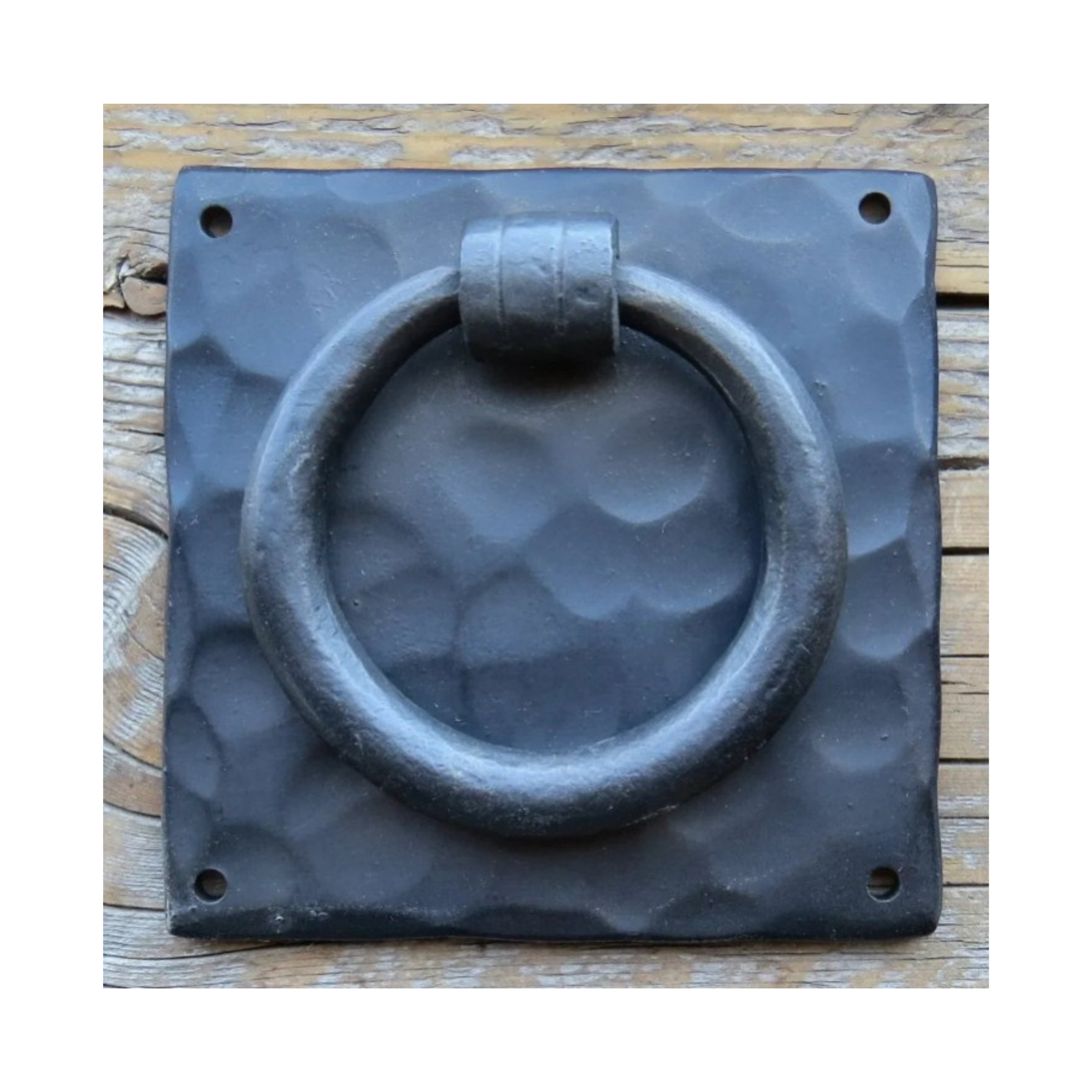 Tirador de anillo de hierro cuadrado liso/aldaba de puerta