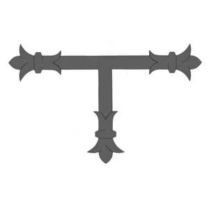 Babylonian Fleur De Lis Iron T Face Plate - 12" x 8"
