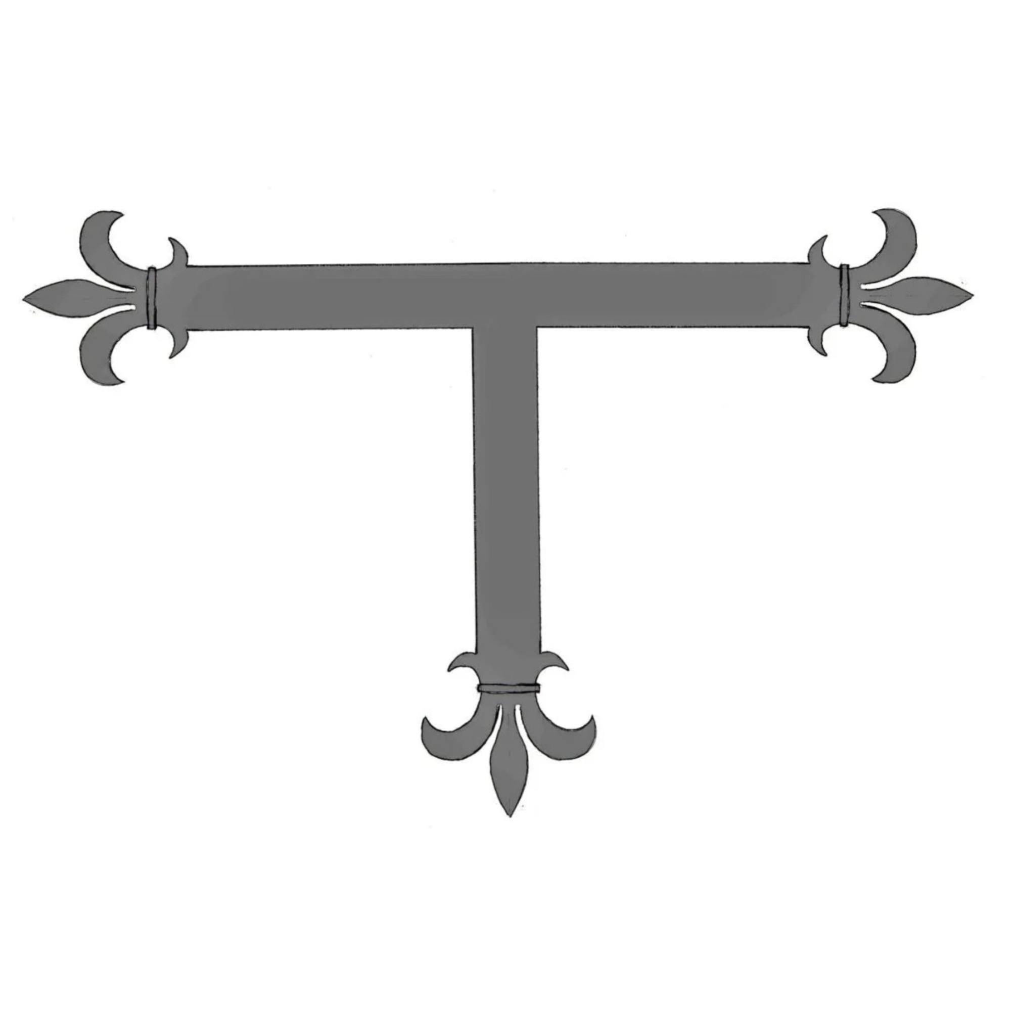 Egyptian Fleur De Lis Iron T Face Plate