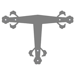 German Castle Iron T Face Plate - 12" x 8"