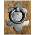 BRITISH FLEUR DE LIS IRON DOOR KNOCKER/RINGPULL