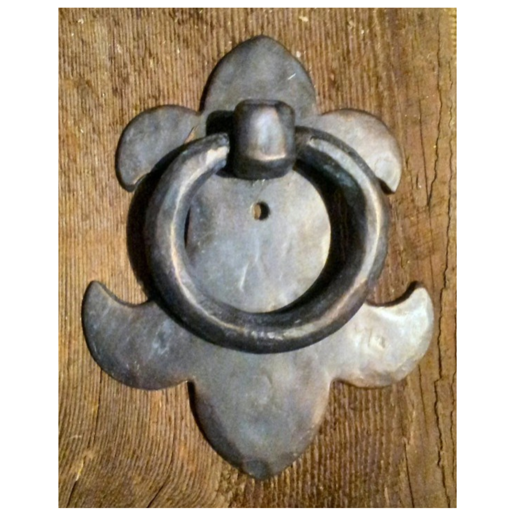 BRITISH FLEUR DE LIS IRON DOOR KNOCKER/RINGPULL
