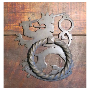 Heurtoir de porte / Anneau de tirage en fer forgé populaire finlandais Lion - Raw/Unfinished
