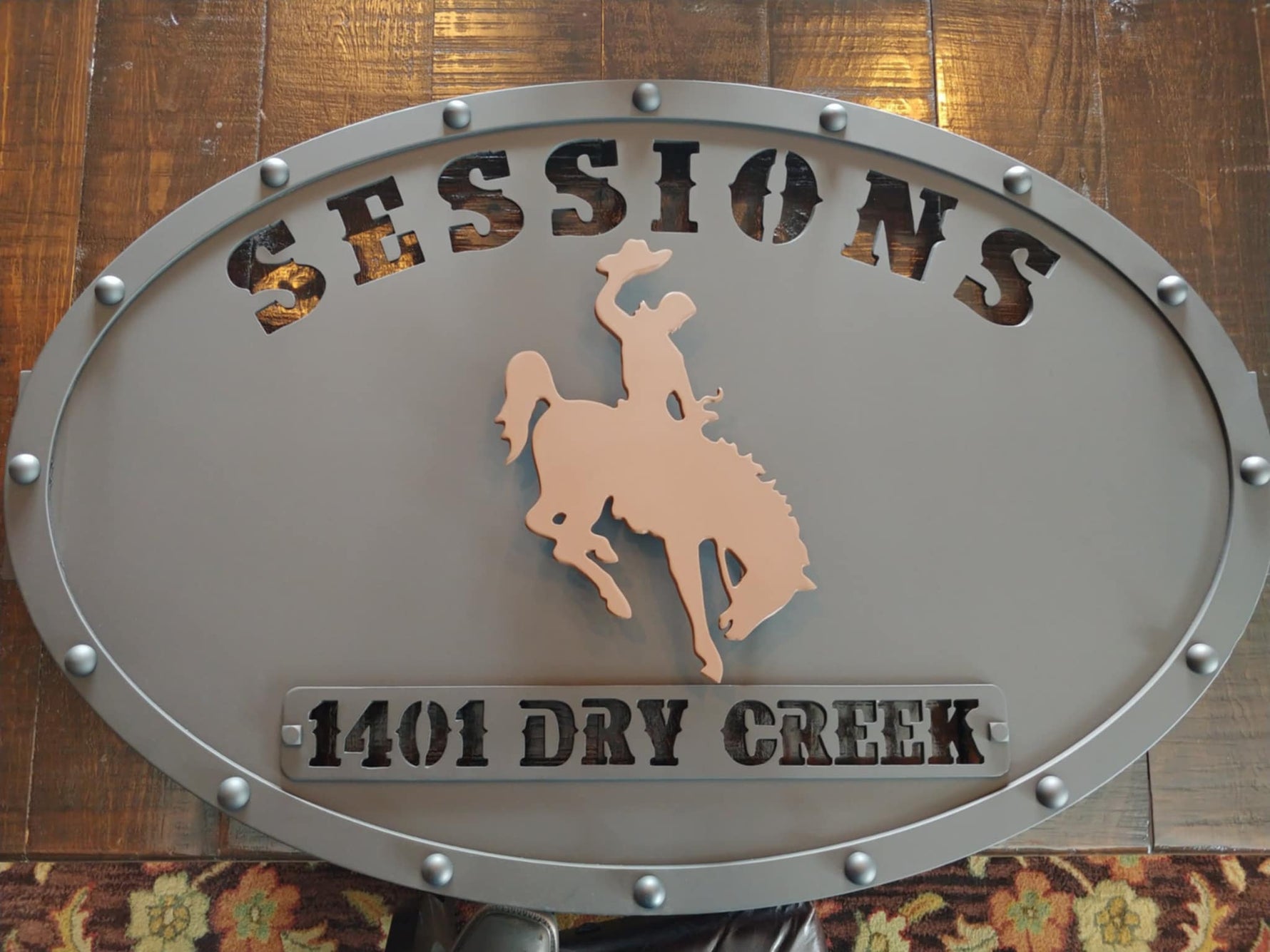 Rustic Iron Name Sign