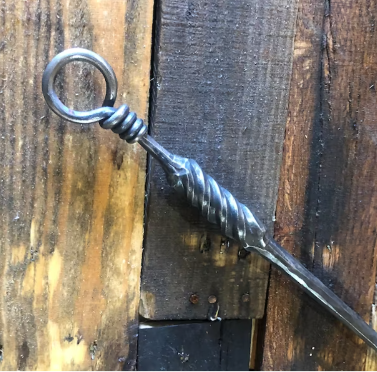 Twisted Iron Fireplace Ash Rake