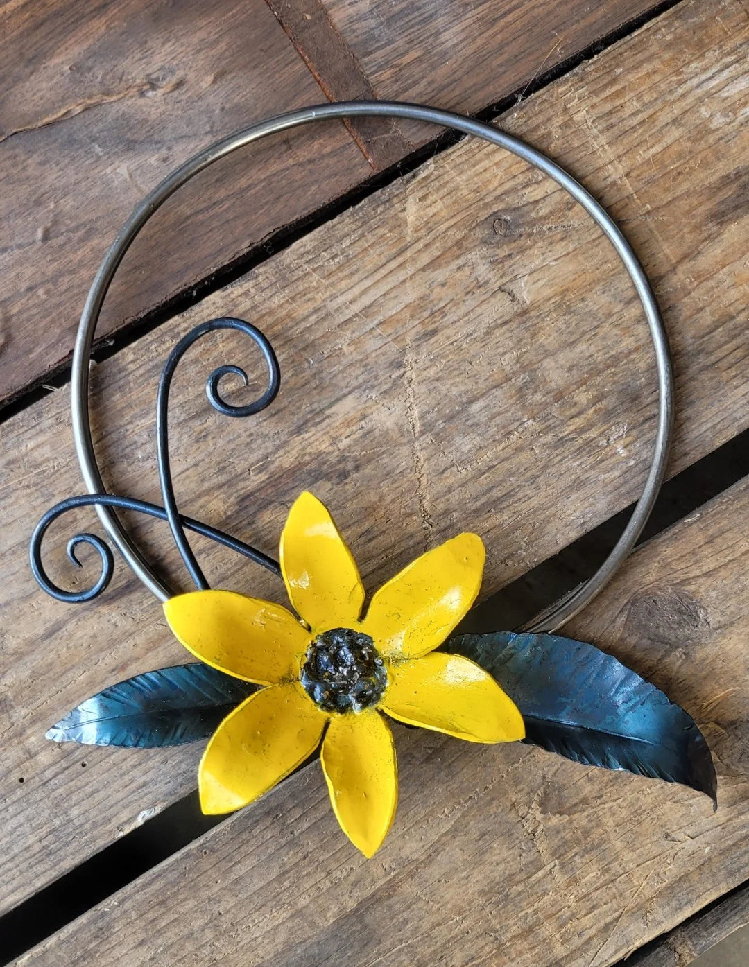 Floral Ring Iron Sculpture
