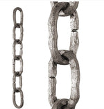 Hammered Square Bar Chain 4" L x2 3/8" W link - Priced per foot