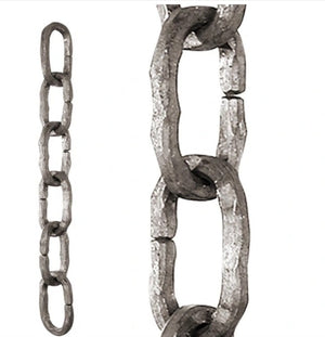 Forged Hammered Square Bar Chain 4" L x 2 1/4" W - Priced per foot