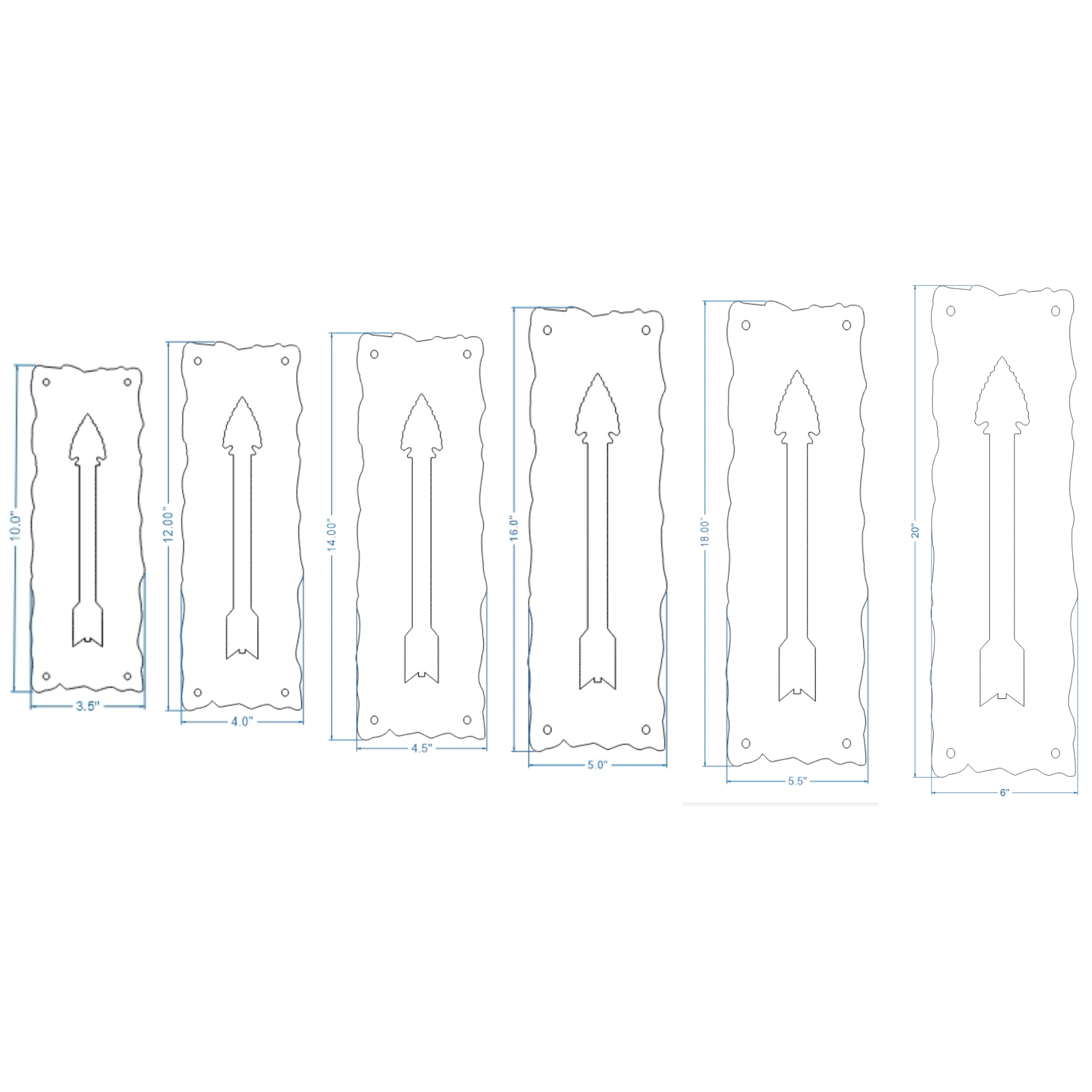 Plaque de poussée en fer à pointe de flèche authentique