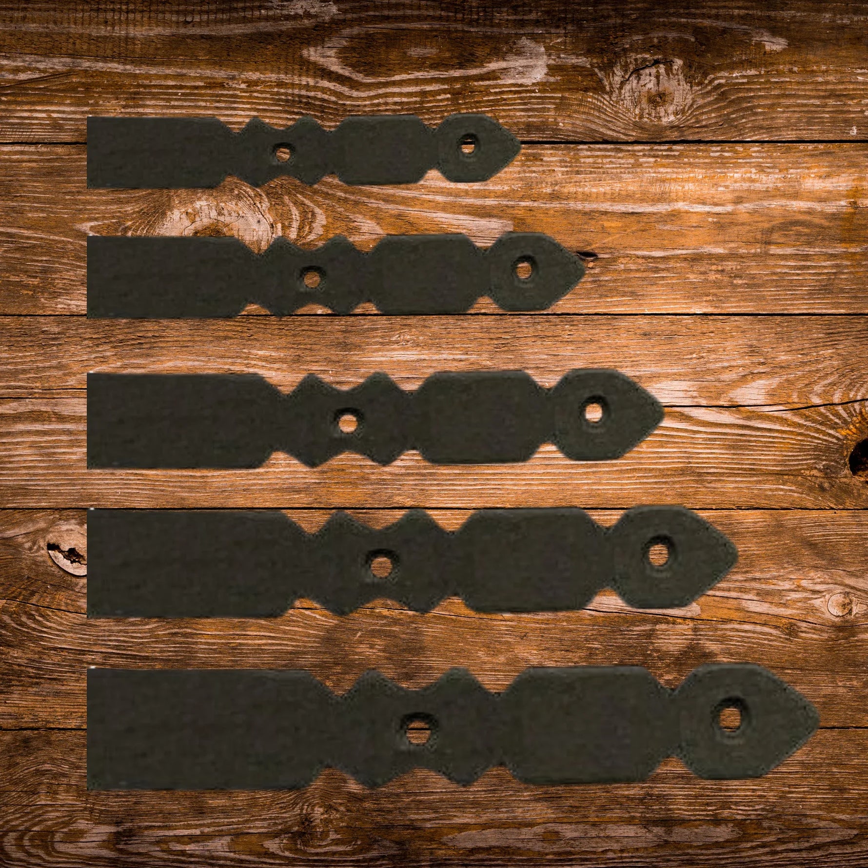 Art Deco Iron Garage Door Dummy Hinge Strap - Old West Iron