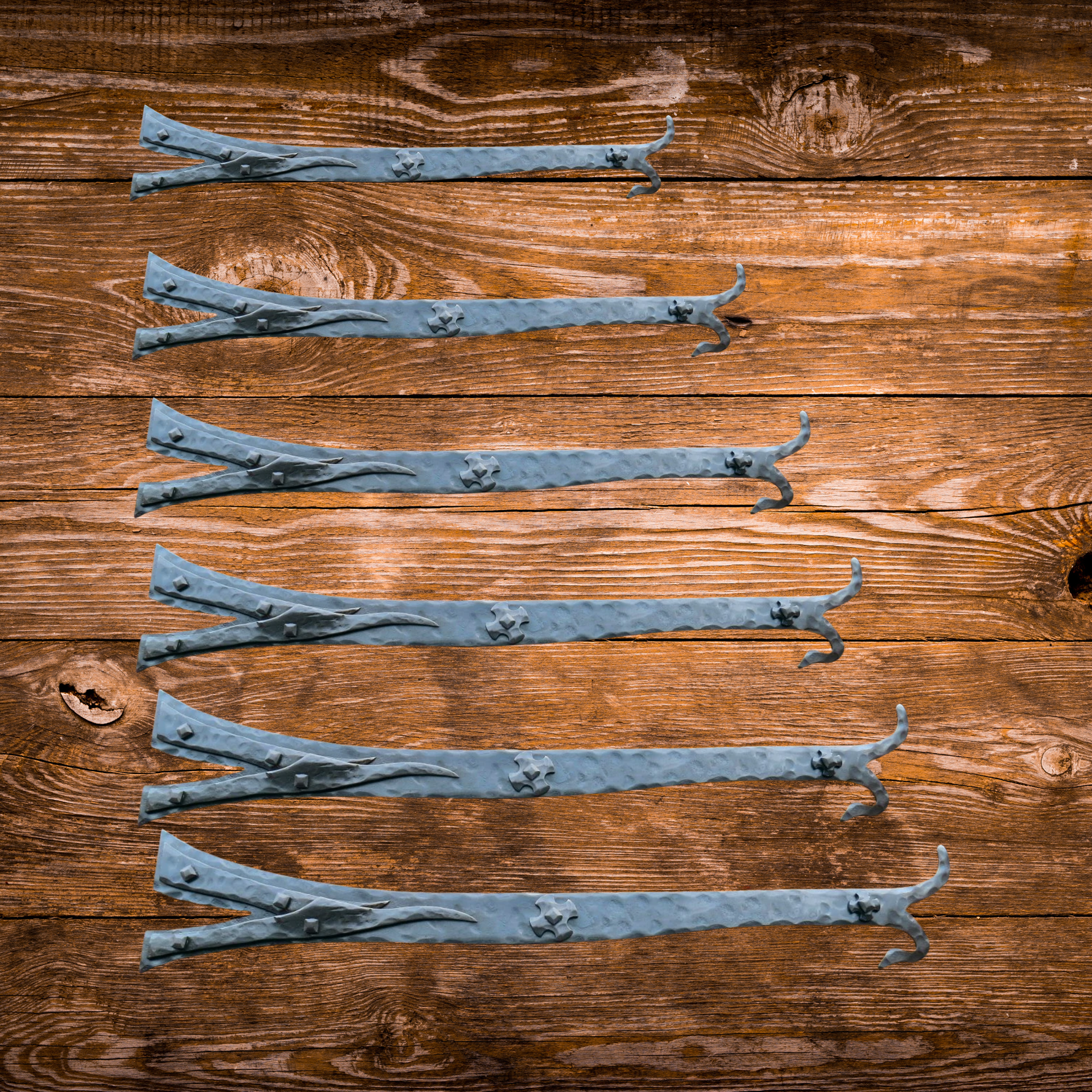 Nordic Iron Age Wrought Iron Faux Hinge Strap