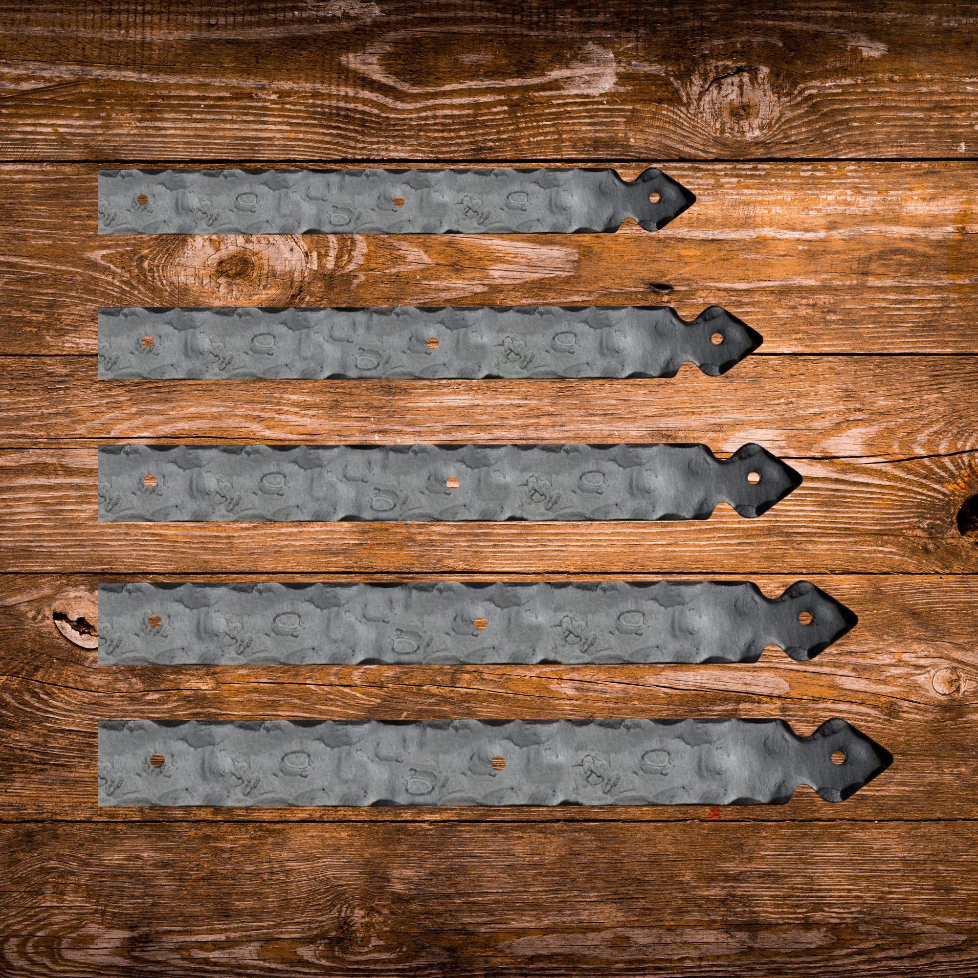 Rustic Wrought Iron Faux Hinge Strap