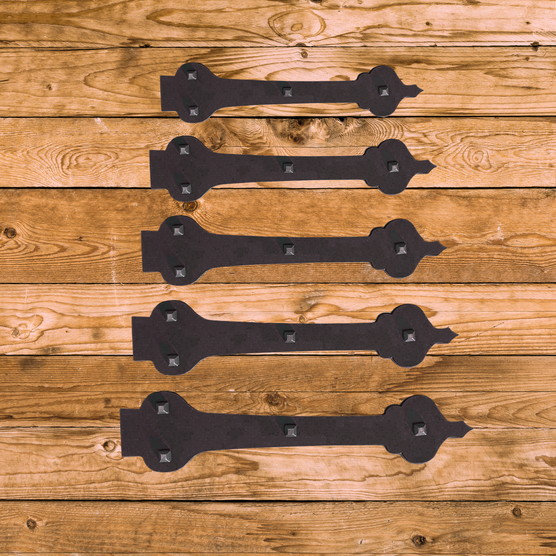 French Country Revival Iron Faux Hinge Strap