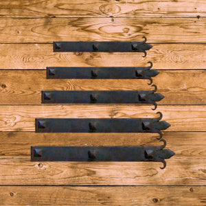 British Fleur De Lis Iron Faux Hinge Strap - Old West Iron