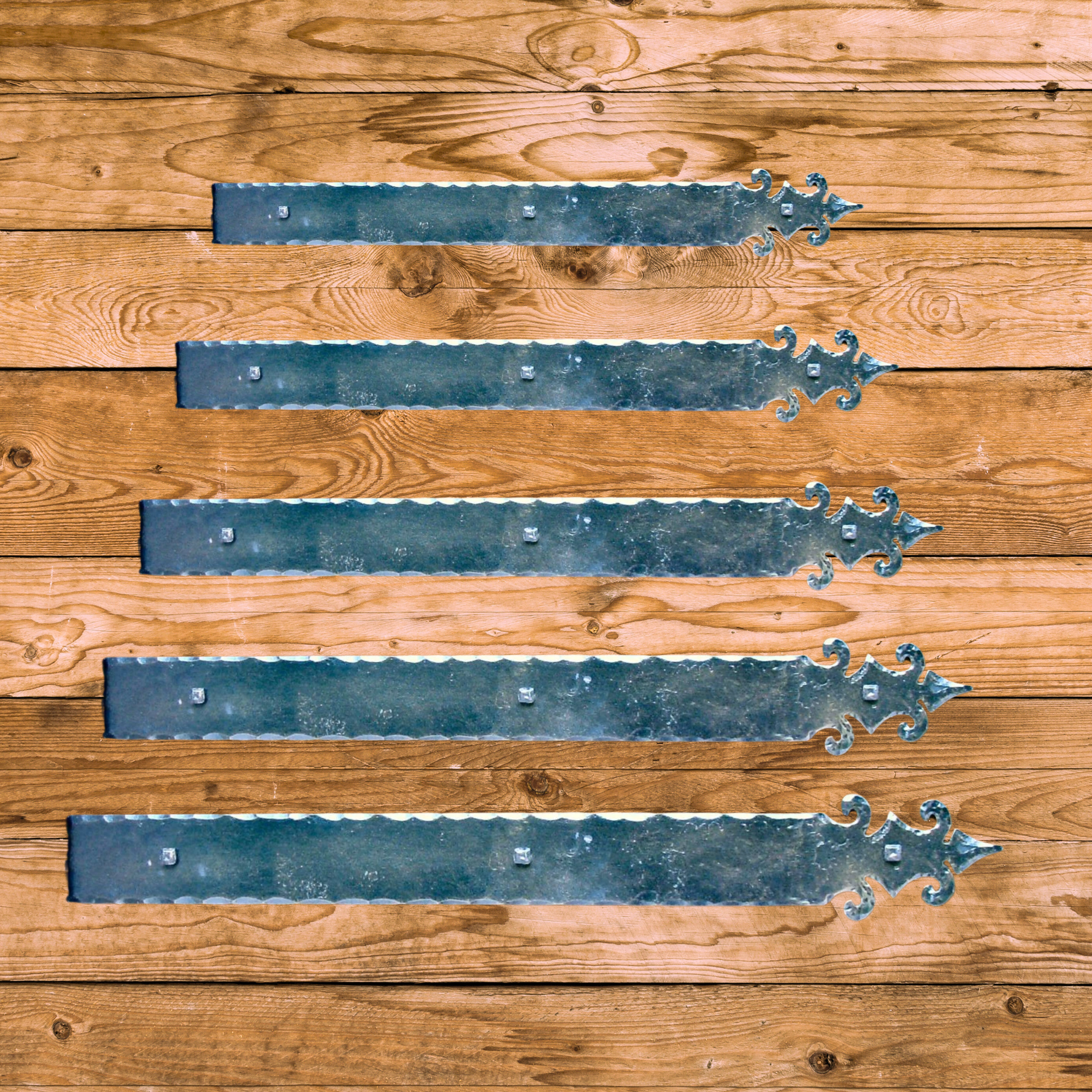 Romanesque Wrought Iron Faux Hinge Strap