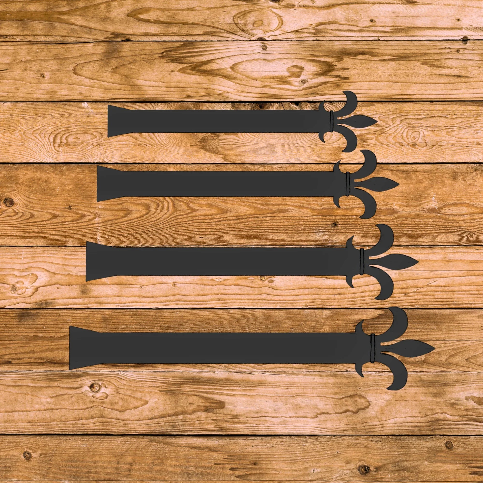 Egyptian Fleur De Lis Iron Faux Hinge Strap - Old West Iron