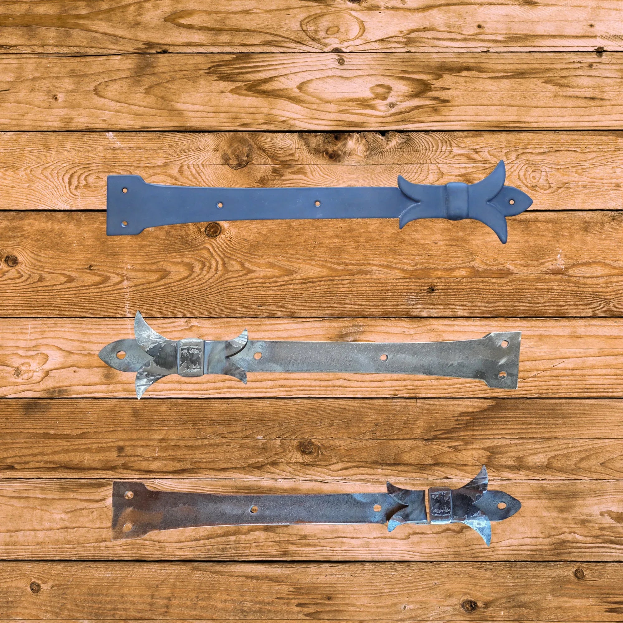 Babylonian Fleur De Lis Iron Faux Hinge Strap - Old West Iron
