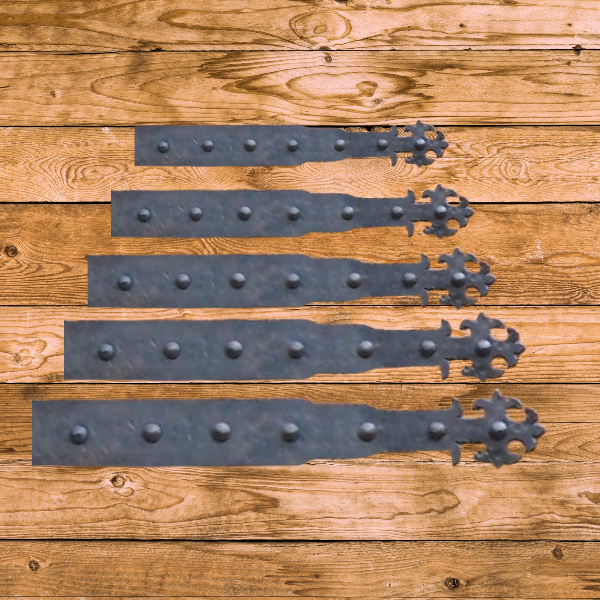 Portuguese Gothic Wrought Iron Faux Hinge Strap