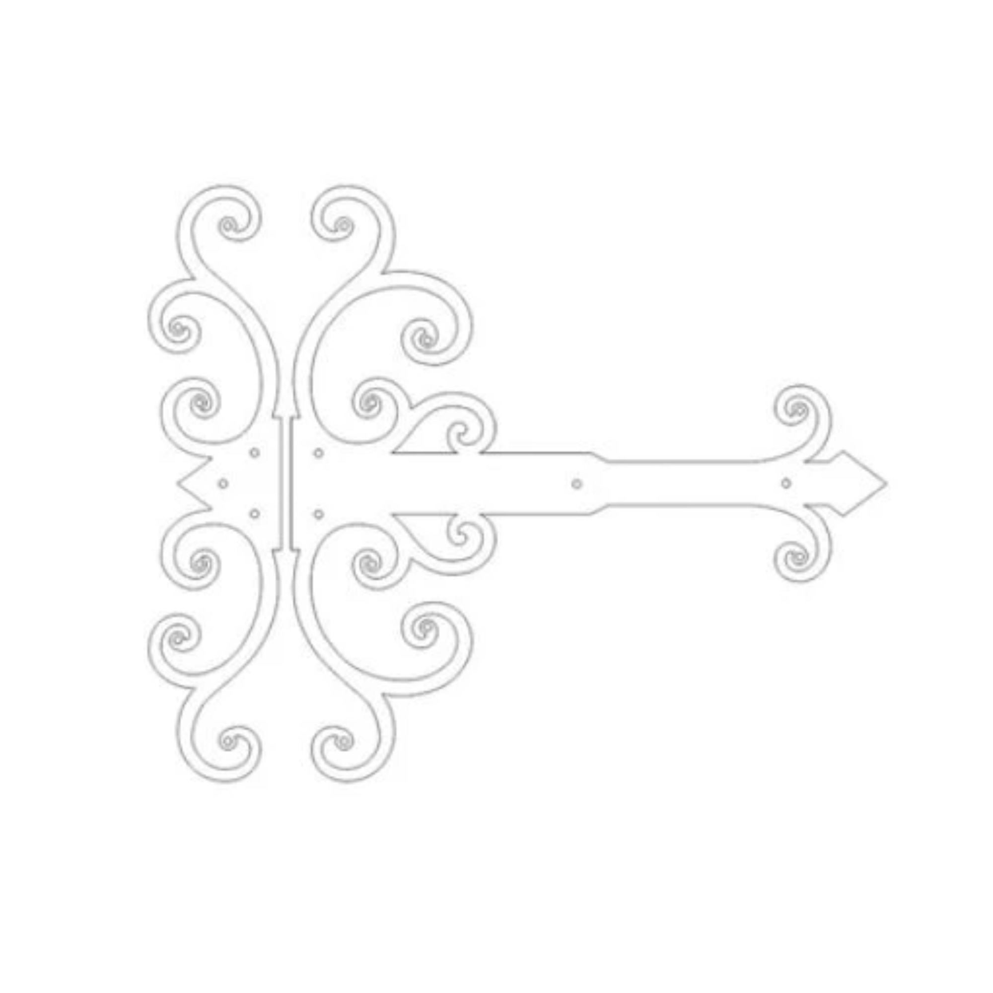 Chateauesque Iron Functioning Hinge Strap