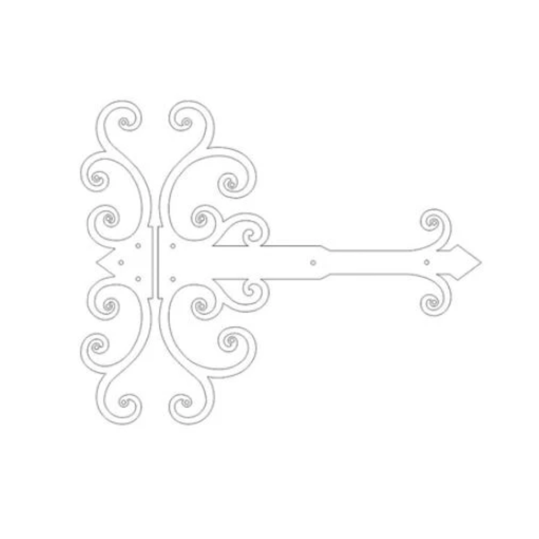 Correa de bisagra de funcionamiento de hierro Chateauesque