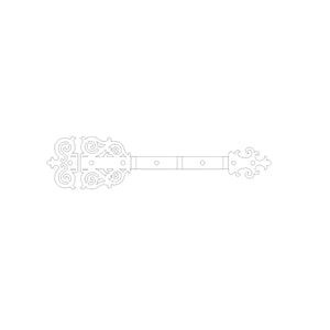 Gothic Cathedral Iron Functioning Hinge Strap - Old West Iron