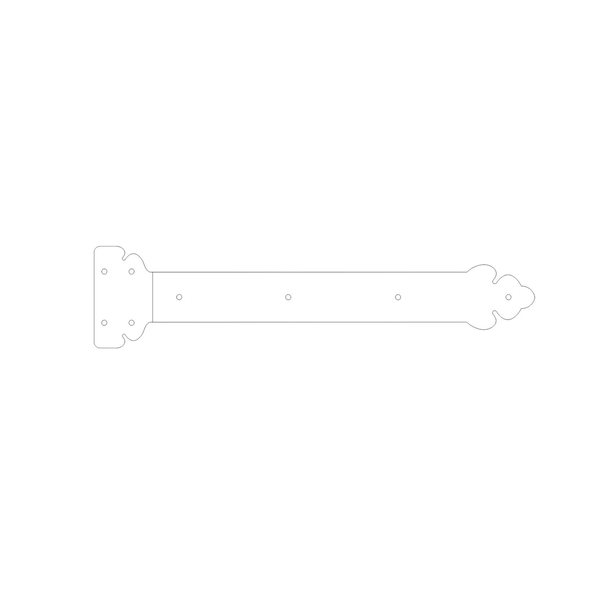 Sangle de charnière en fer forgé méditerranéen