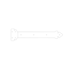 Mediterranean Wrought Iron Functioning Hinge Strap - Old West Iron