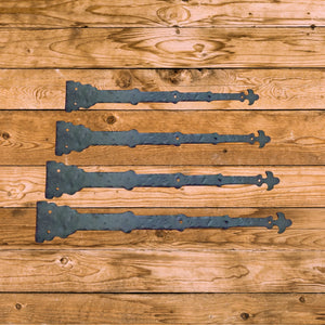 Moorish Revival Wrought Iron Functioning Hinge Strap - Old West Iron