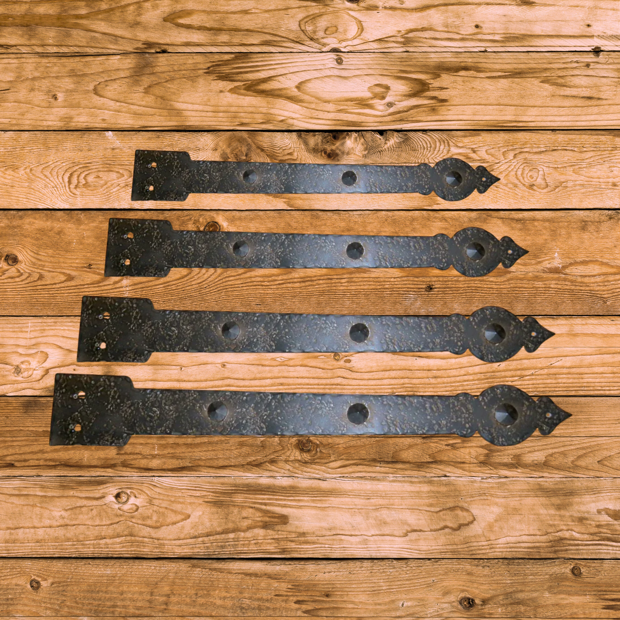 Tudor Revival Wrought Iron Functioning Hinge Strap