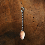 Hand Forged Twisted Steel and Solid Copper Serving Spoon