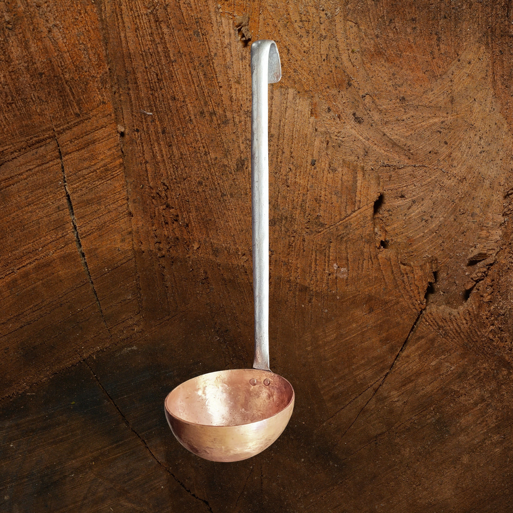 Cucharón de cobre martillado puro de 6 oz 