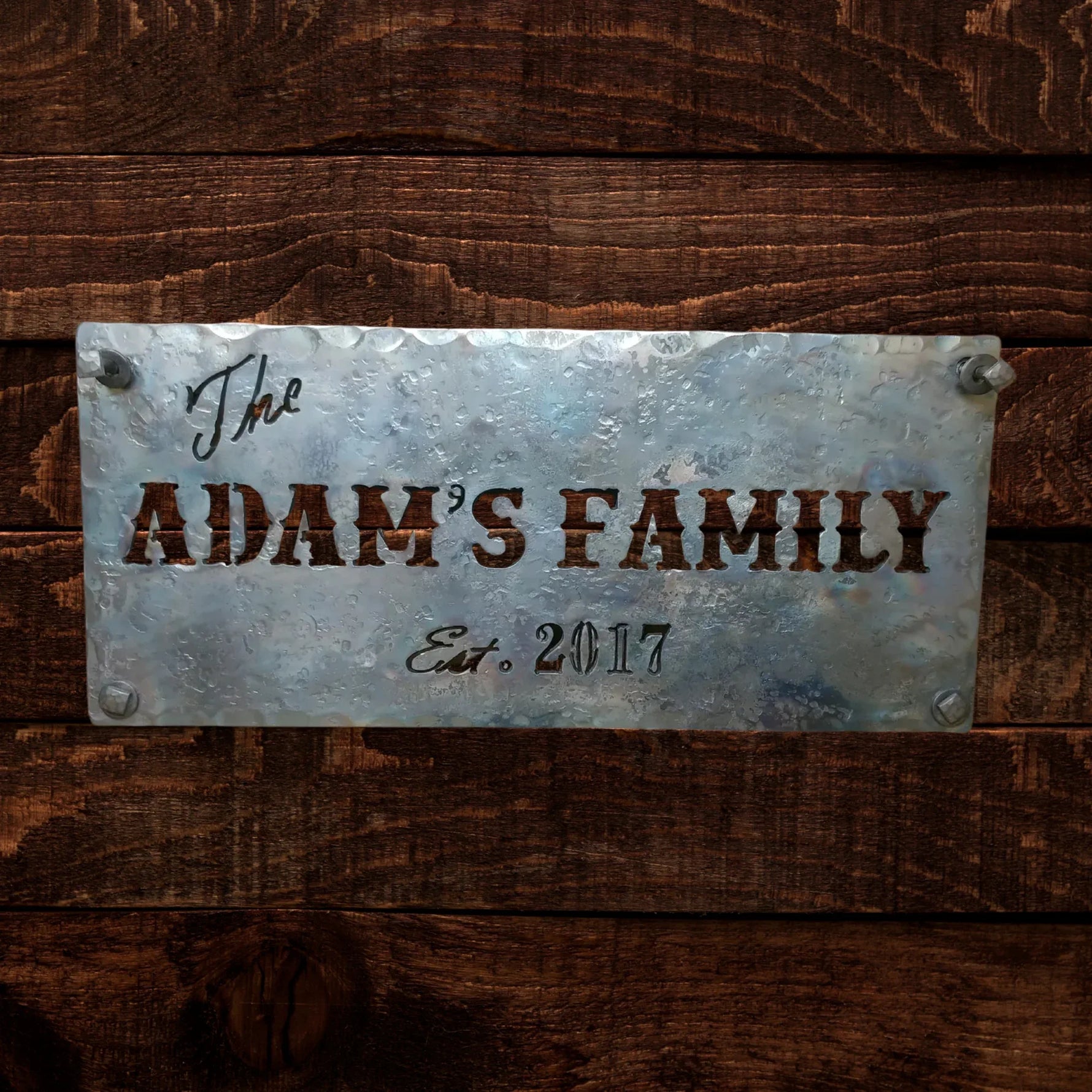 Signe de nom de fer rustique