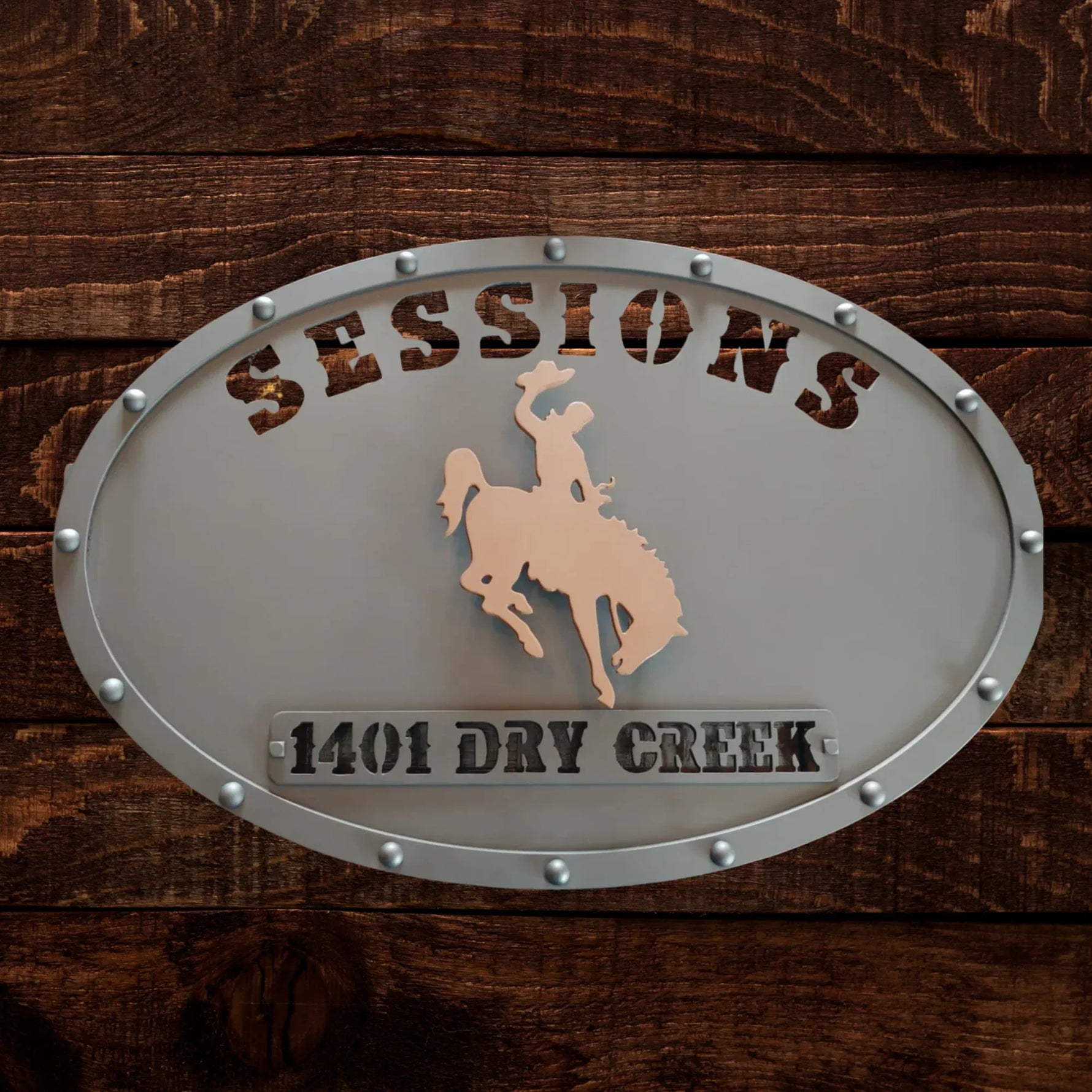 Signe de nom de fer rustique