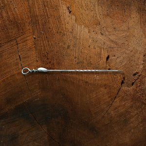 Hand Forged Steel Kabob Skewer With Leaf Handle - Old West Iron