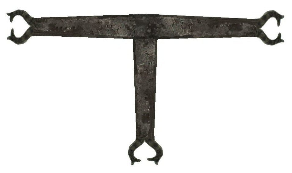 Viking Folk Iron T Face Plate Brackets & Reinforcement Braces T-Plate