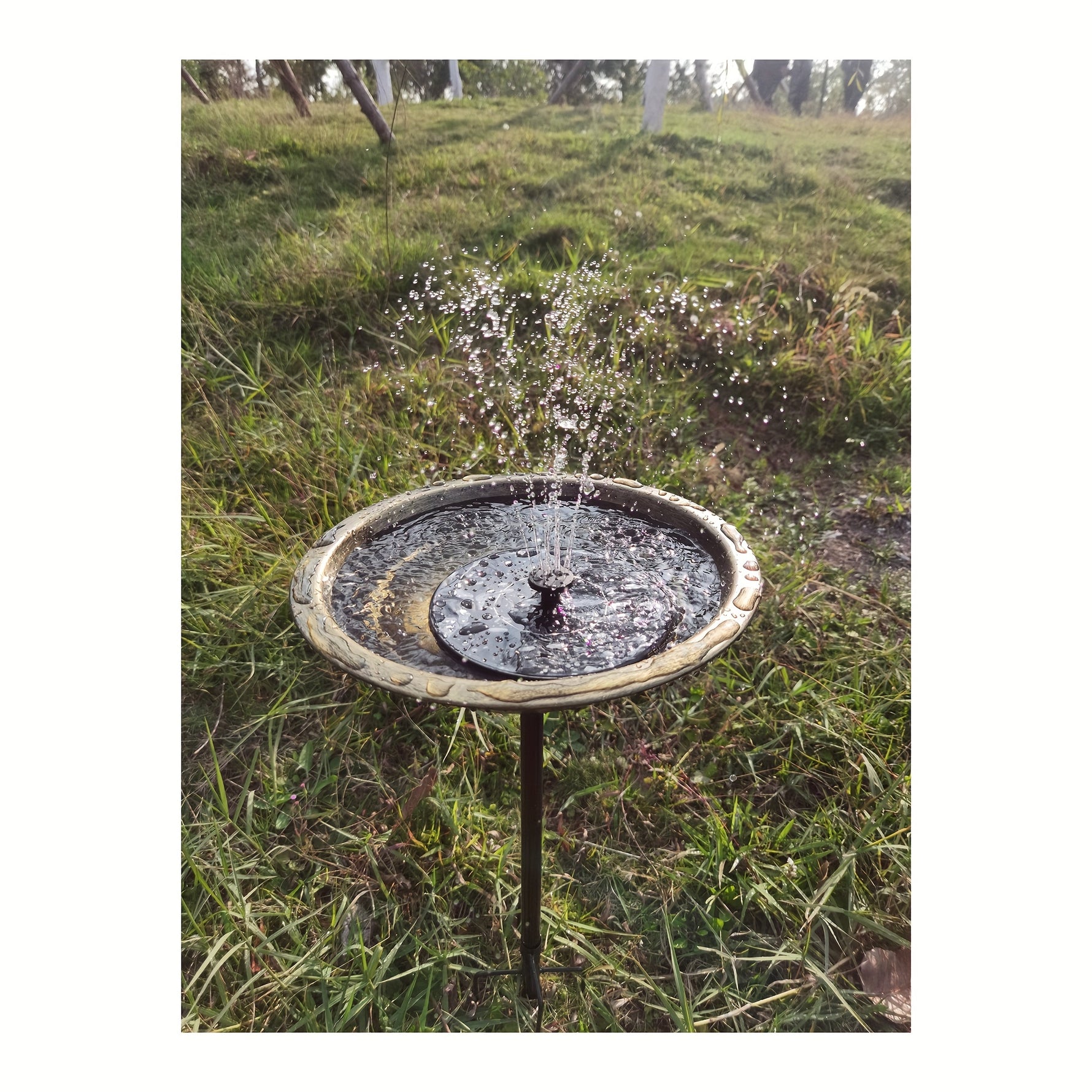 Hammered Copper Bird Fountain