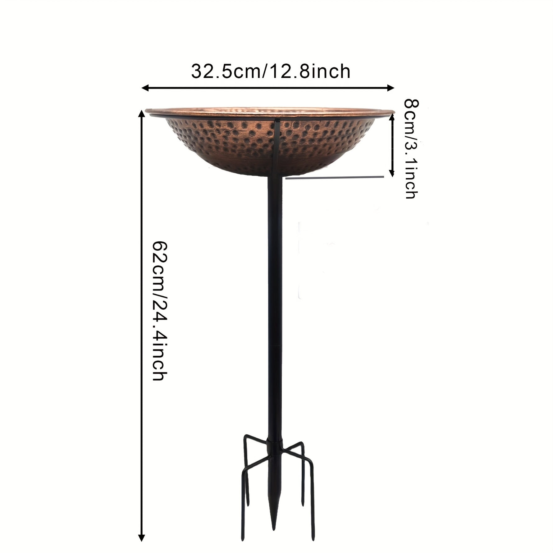 Hammered Copper Bird Fountain