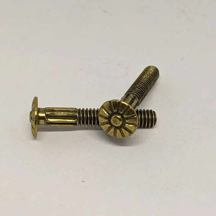 Set of 25 #8 x 1 1/16" Brass Rosette Head Machine Screw - Old West Iron