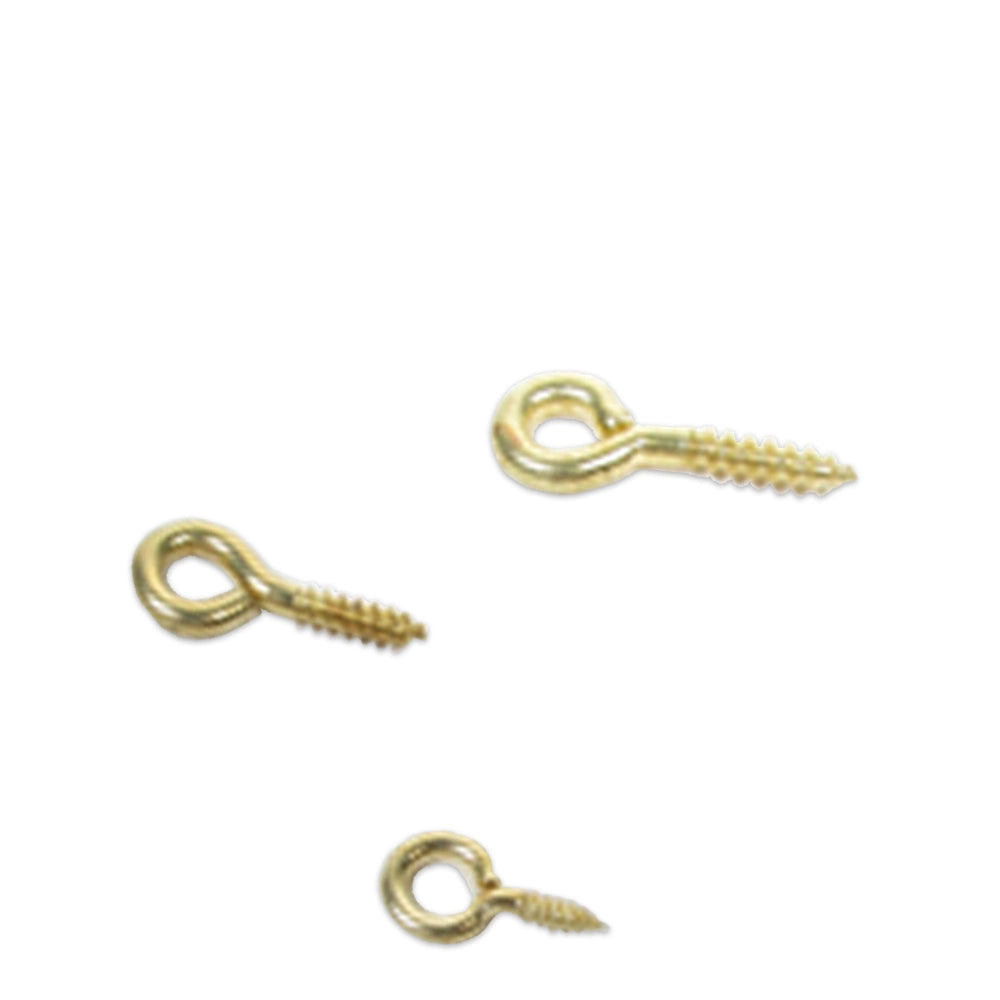 Set of 10 Brass Screw Eyes