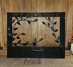 Tree Branch Fireplace Surround with Ash Door Fireplace Andirons Fireplace Screen