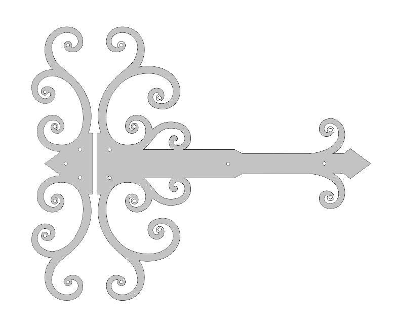 Chateauesque Iron XL Functioning Hinge Strap